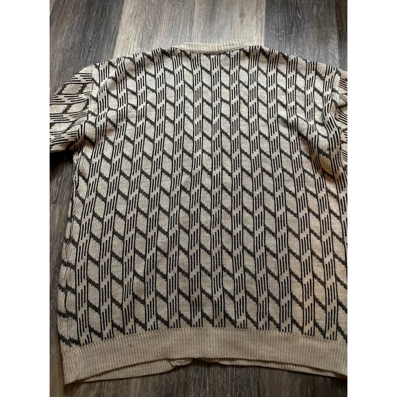 Vintage Towncraft Chunky Knit Cream Cardigan Sweater XL Abstract Cozy Winter - Picture 5 of 5